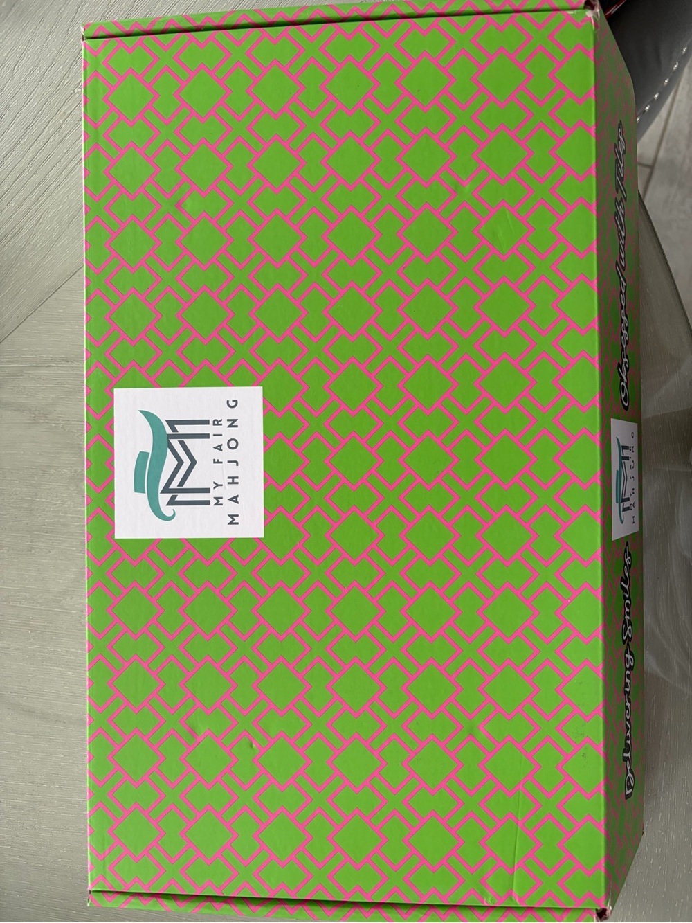 My Fair Mahjong Set – Pink Pouch with Teal Tiles (Hawaii Series) - Picture 7 of 7